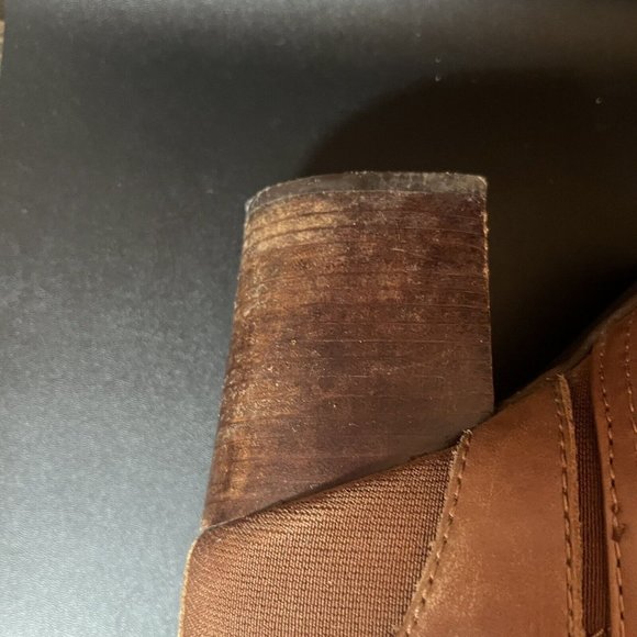 Tommy Hilfiger Twhayley Chestnut Brown Leather Slip On Ankle Boots Size 10 READ - Picture 9 of 16